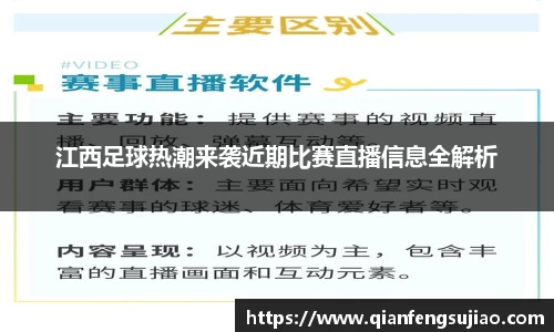 江西足球热潮来袭近期比赛直播信息全解析