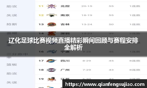 辽化足球比赛视频直播精彩瞬间回顾与赛程安排全解析
