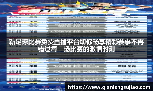 新足球比赛免费直播平台助你畅享精彩赛事不再错过每一场比赛的激情时刻