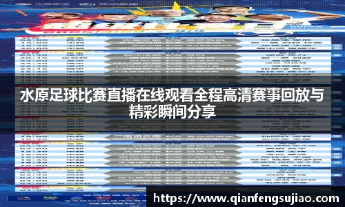 水原足球比赛直播在线观看全程高清赛事回放与精彩瞬间分享