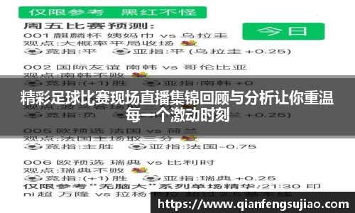 精彩足球比赛现场直播集锦回顾与分析让你重温每一个激动时刻